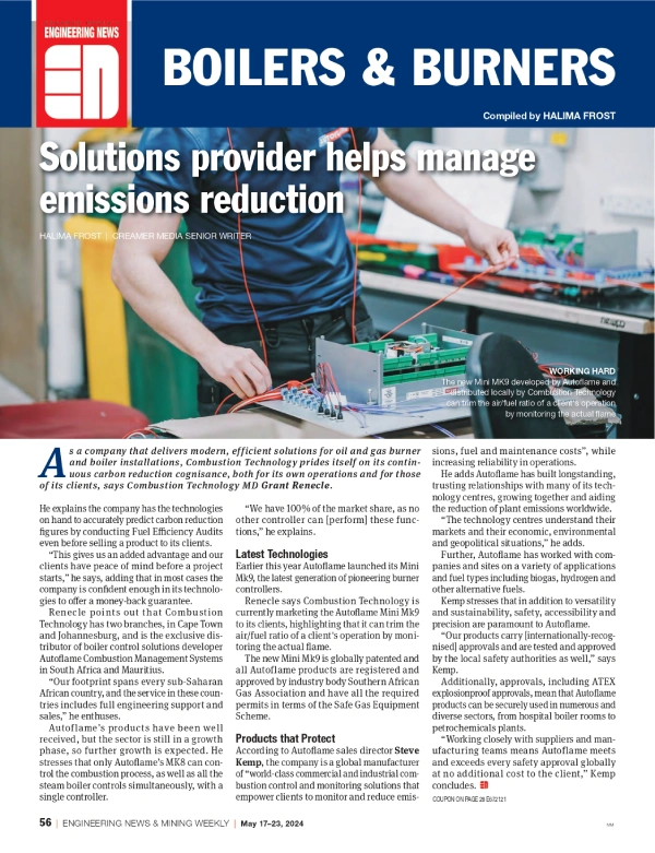 ENGINEERING NEWS – SOLUTIONS PROVIDER HELPS MANAGE EMISSIONS REDUCTION
